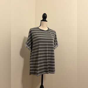 Mud Pie Charcoal and White Striped Tee